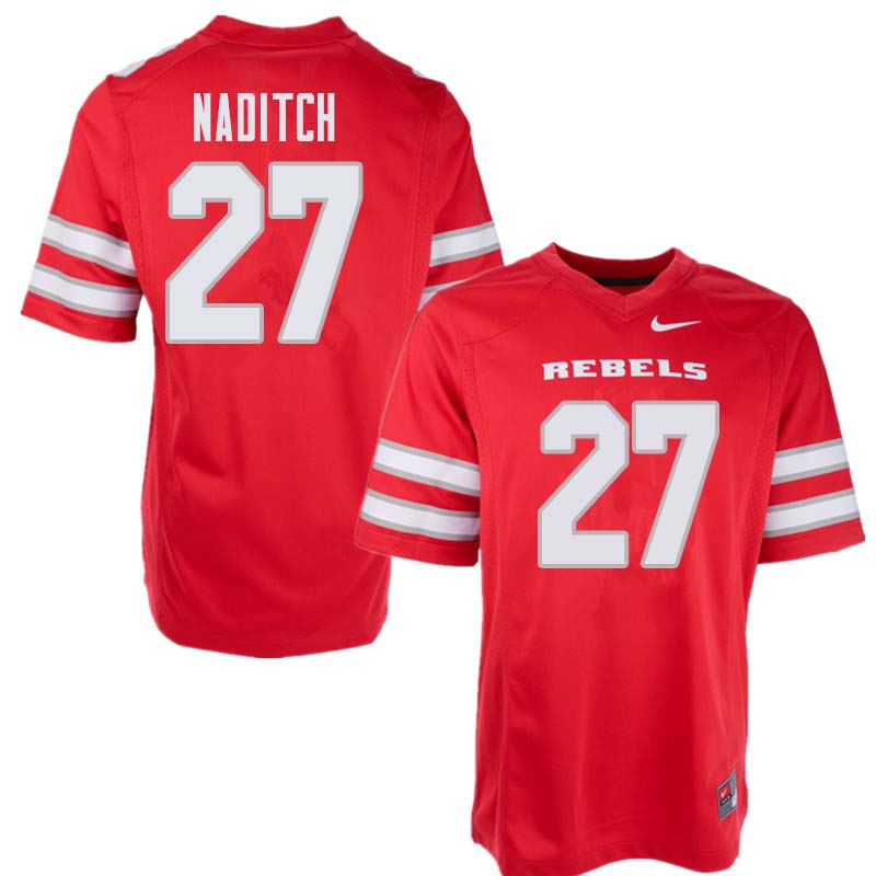 Men's UNLV Rebels #27 Dorian Naditch College Football Jerseys Sale-Red - Click Image to Close
